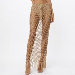 Julia by loveJ Crochet Knit Skirt Large/ Extra Large- Beige